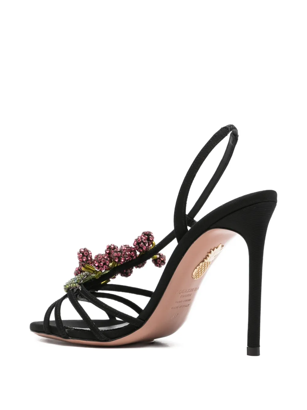 Aquazzura Sandalen met kralenbandje en hak Zwart
