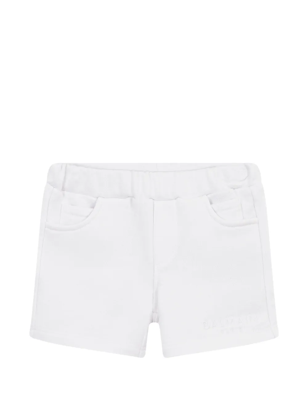 Balmain Kids logo-detail shorts - Bianco