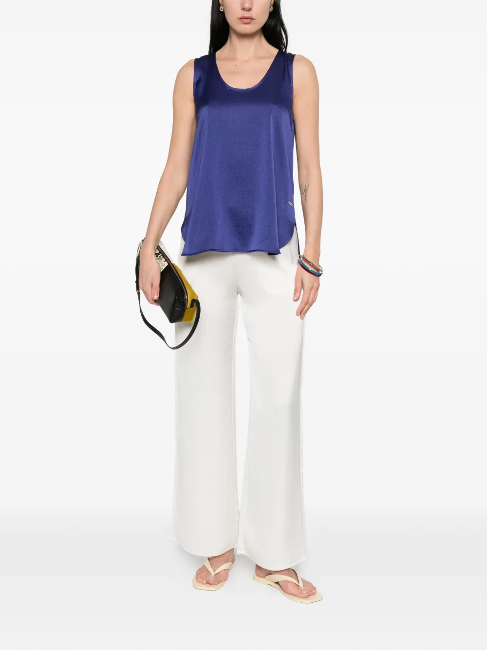  Calvin Klein Logo-appliqué Blouse - Blue 