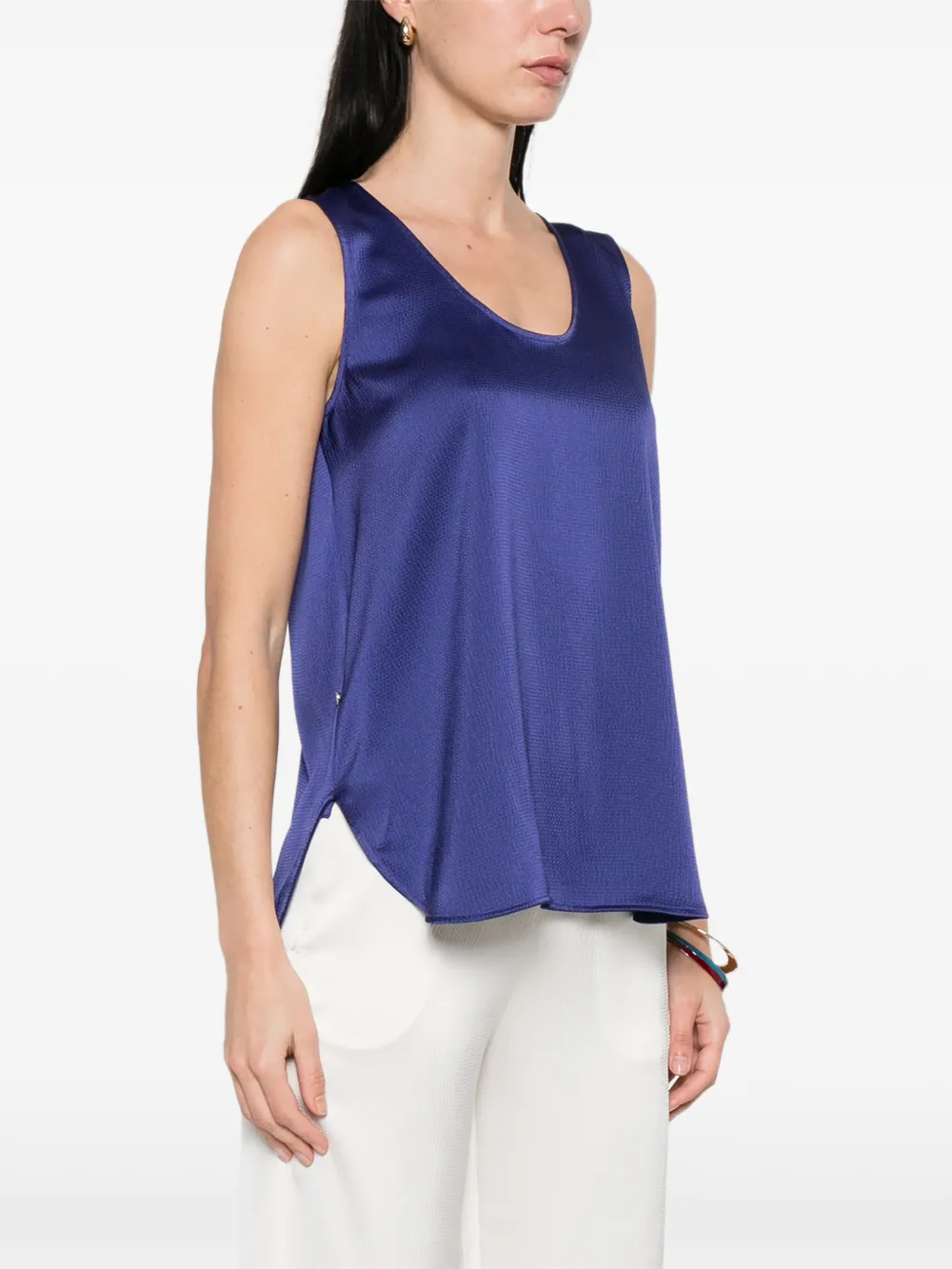  Calvin Klein Logo-appliqué Blouse - Blue 