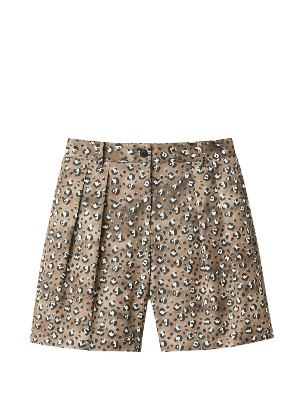 Lafayette 148 animal-print pleated shorts - Nude
