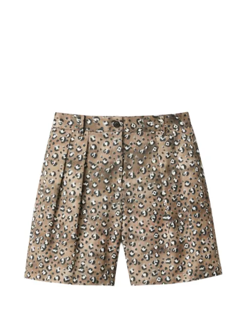 Lafayette 148 animal-print pleated shorts