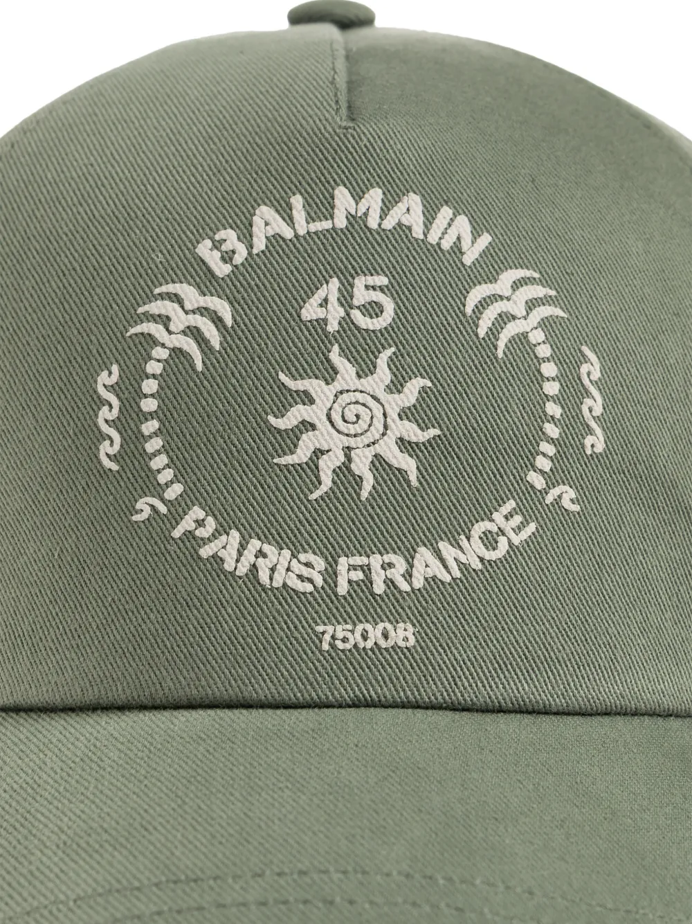  Balmain Logo Print Cap Hat - Green 
