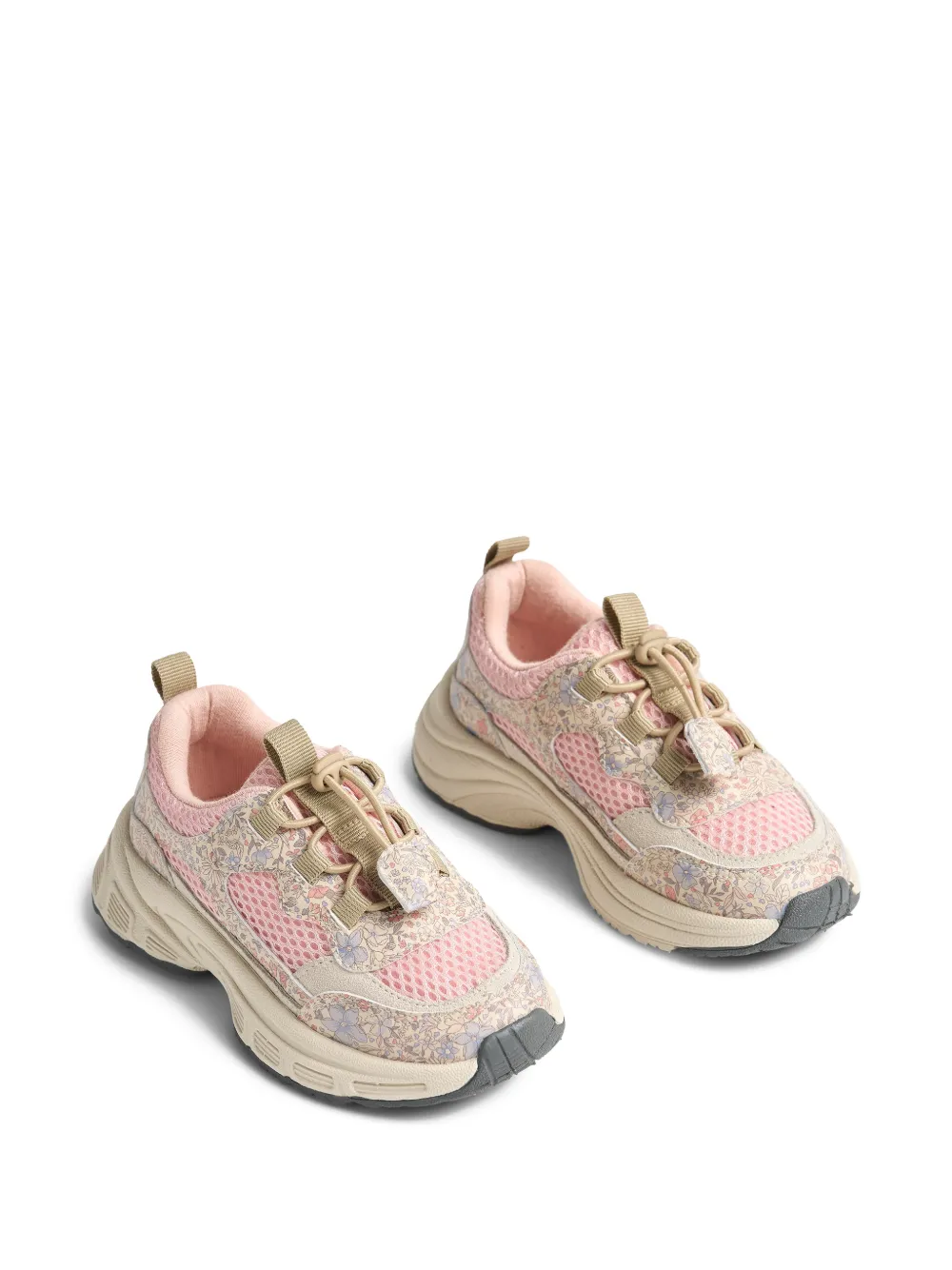 WHEAT Arthur leren sneakers met bloemenprint Beige