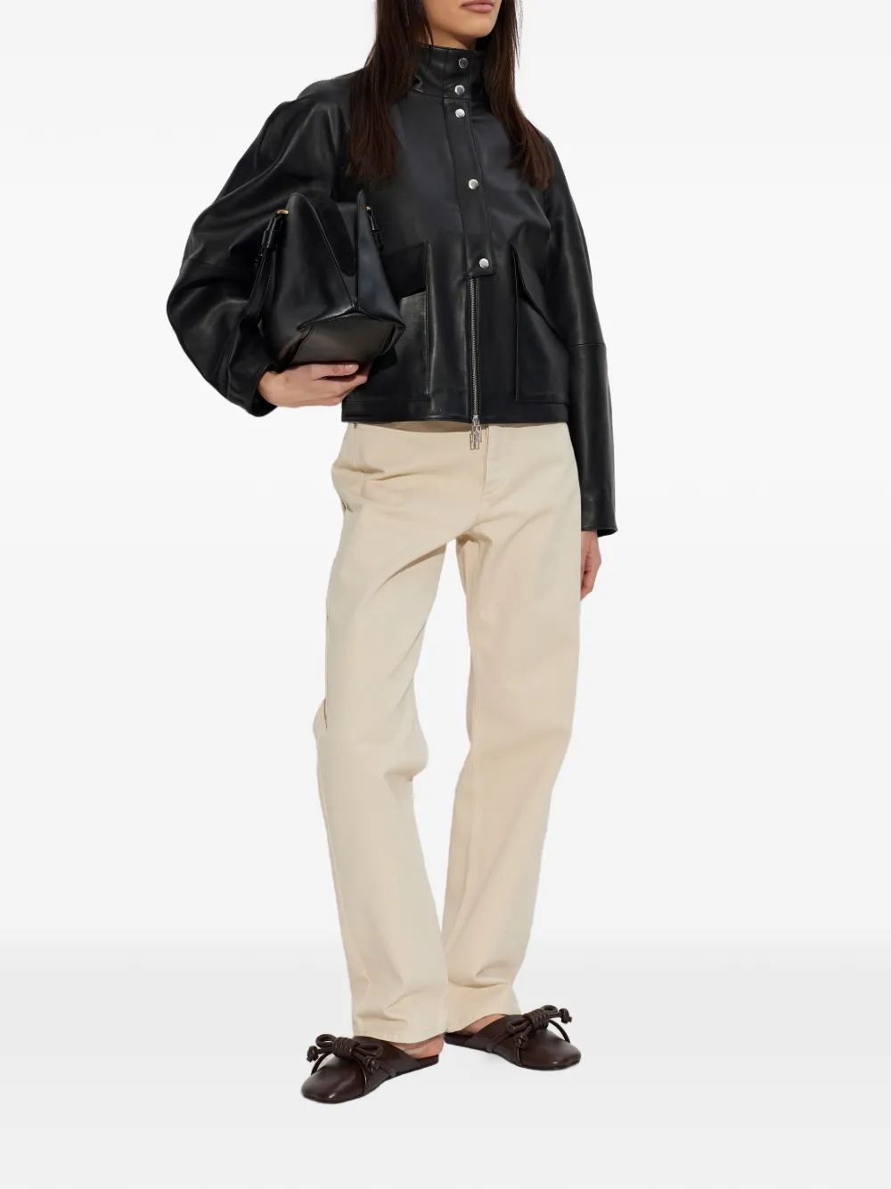 By Malene Birger Jack met omslag en knopen - Zwart