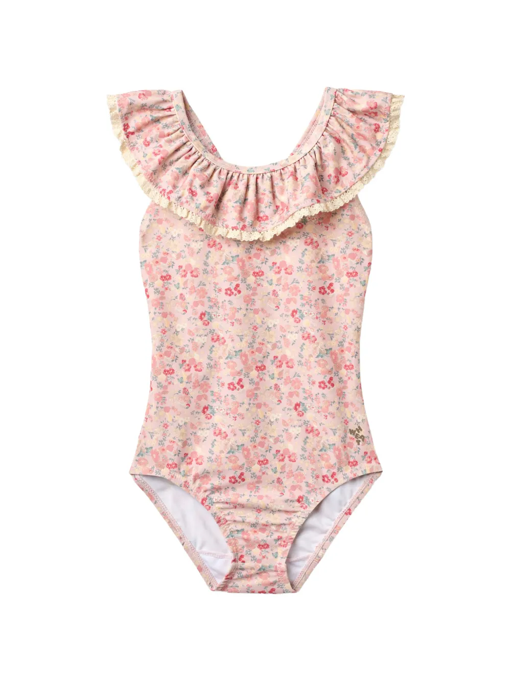 WHEAT Doris ruffled floral-print swimsuit - Rosa