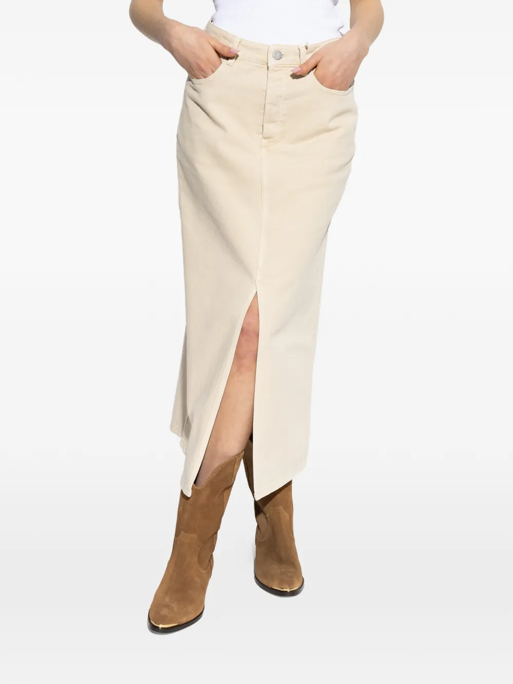  By Malene Birger Phoenix Front-slit Midi Skirt - Neutrals 