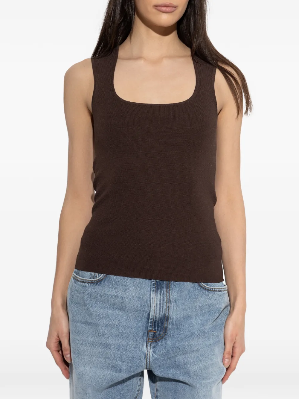  Róhe Braun Square-neck Top - Brown 