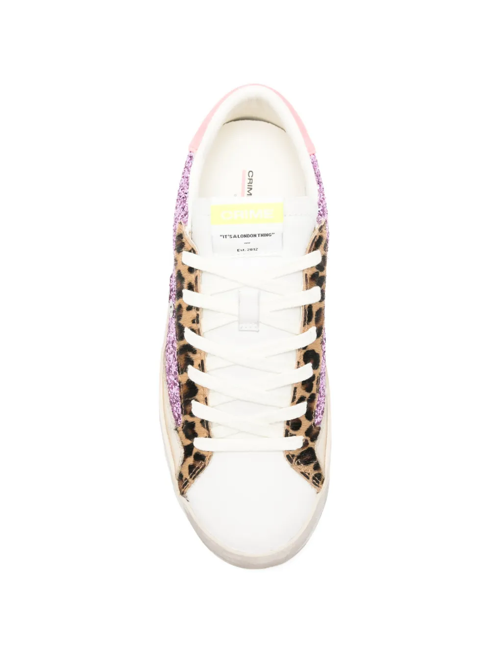 Crime London Sneakers met glitter en luipaardprint Paars