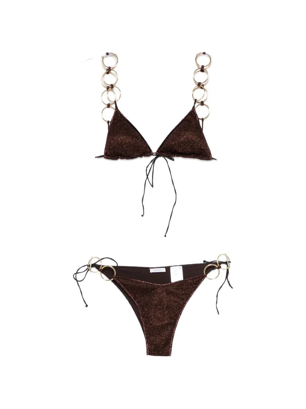 Oséree Lumiere embellished bikini - Marrone