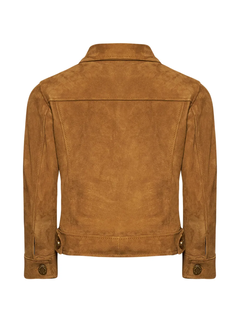  Roberto Cavalli Junior Buttoned Suede Jacket - Brown 