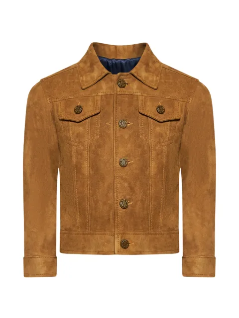Roberto Cavalli Junior buttoned suede jacket