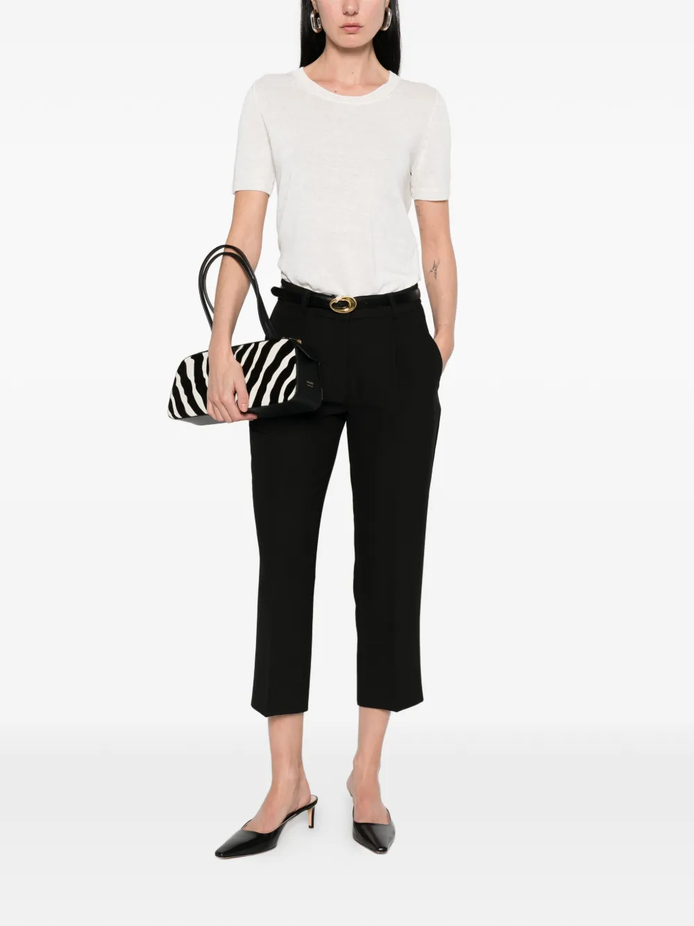  Patrizia Pepe Belt-loop Pocket Trousers - Black 