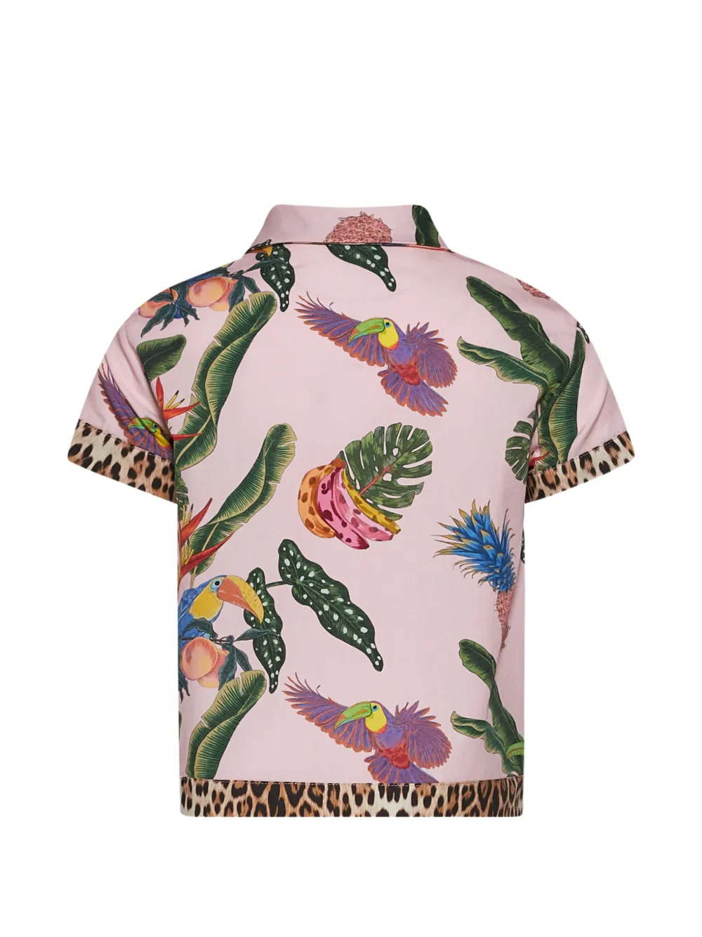 Roberto Cavalli Junior Shirt met tropische print Roze
