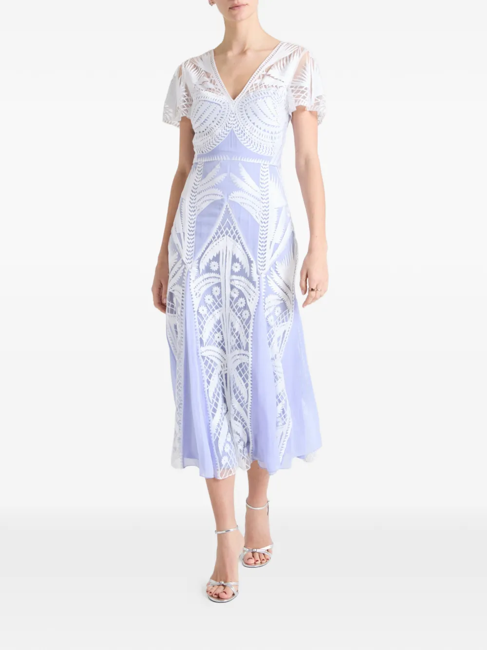 Temperley London Giselle jurk met borduurwerk Blauw