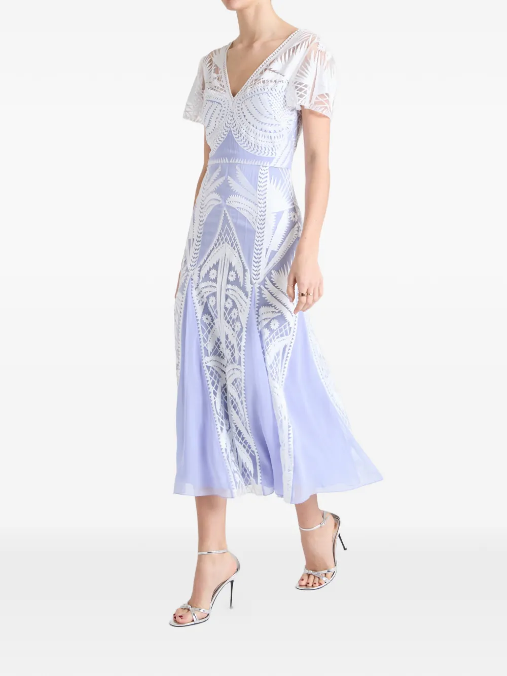 Temperley London Giselle jurk met borduurwerk Blauw