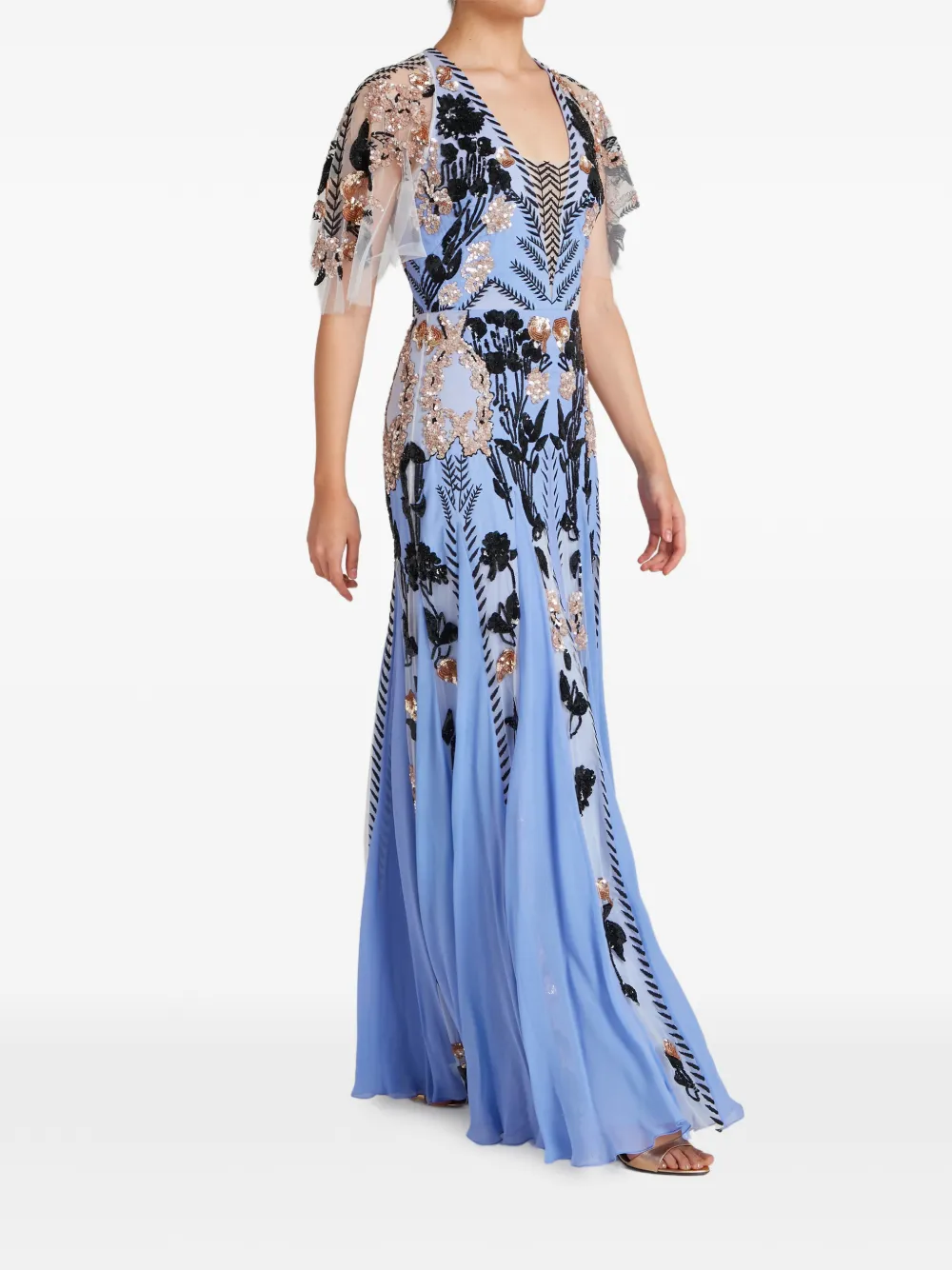  Temperley London Gilded Embellished Gown - Blue 