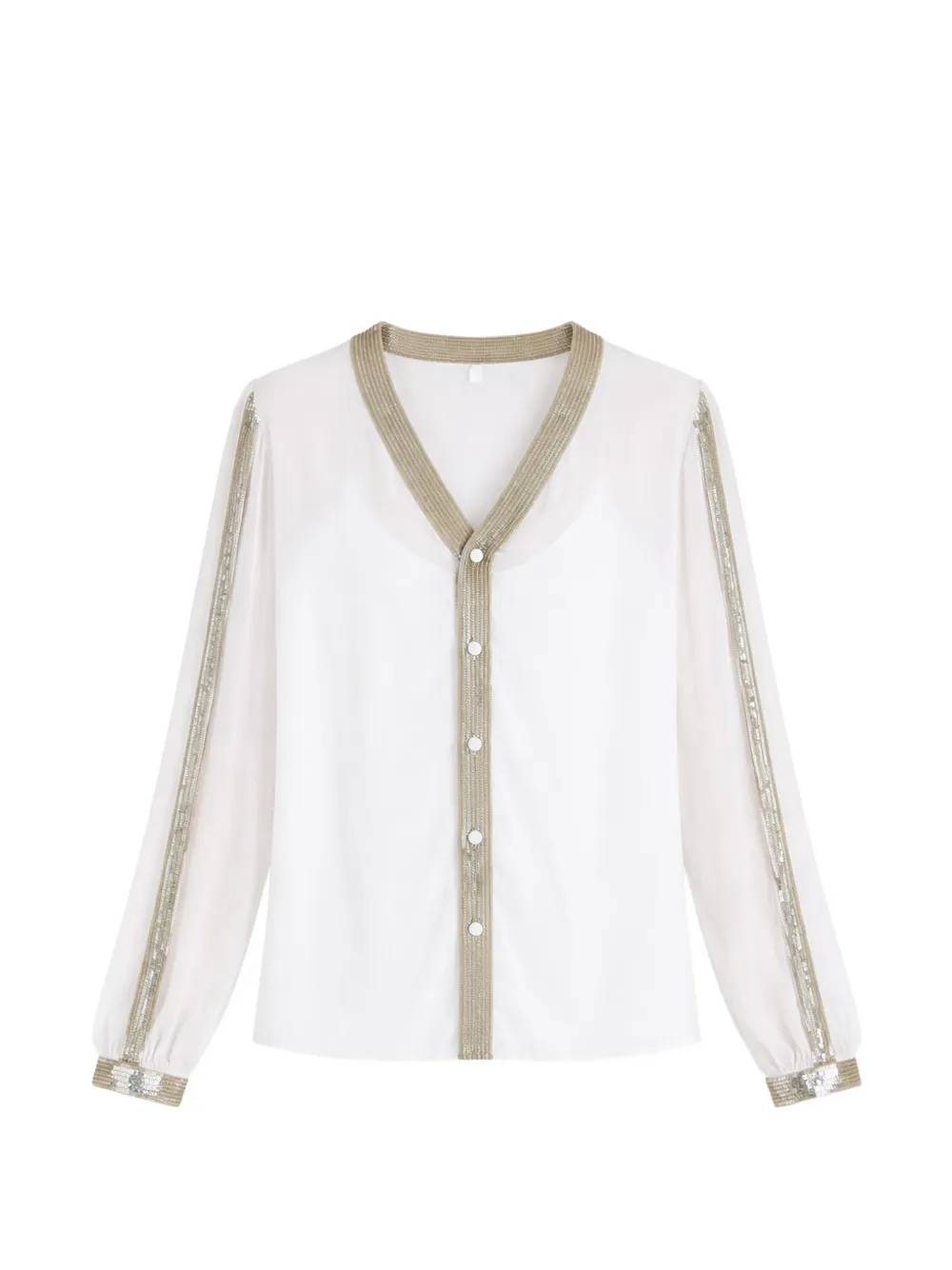 Temperley London Filigree sequin-embellished shirt - Weiß