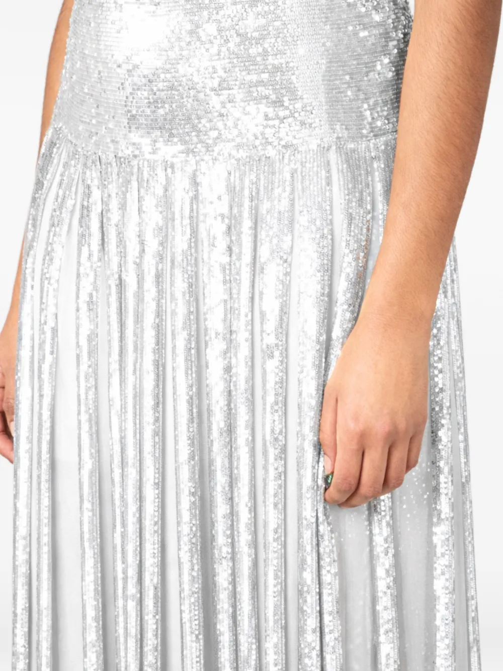 Temperley London Filigree midi-plooirok Zilver