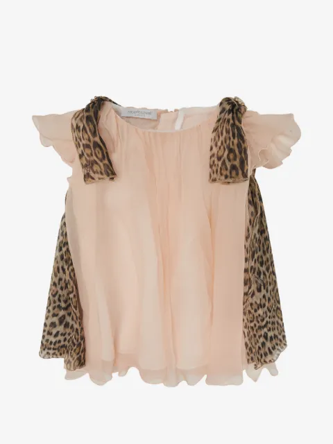 Roberto Cavalli Junior ruffled leopard-print dress