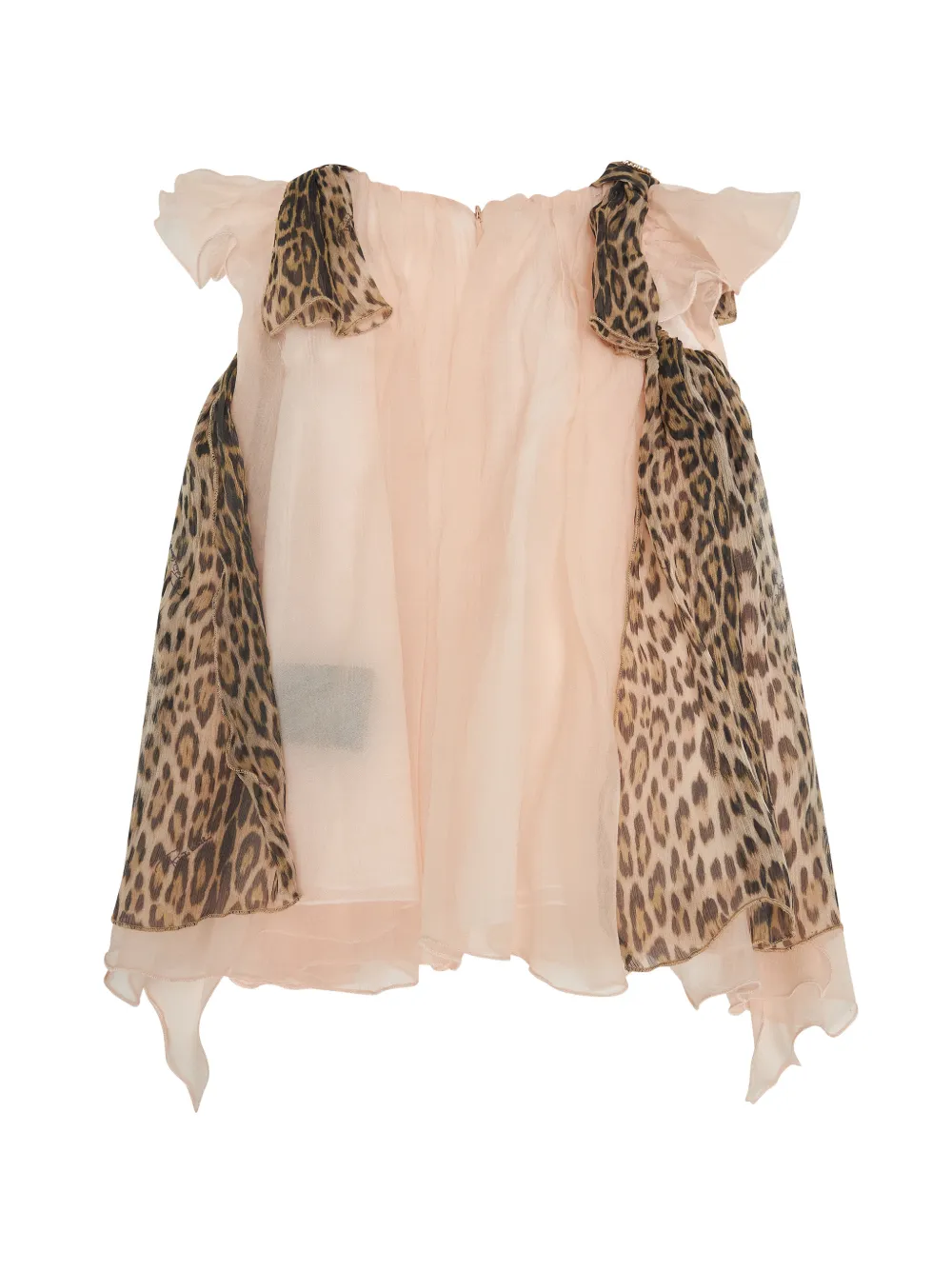 Roberto Cavalli Junior Jurk met luipaardprint en ruches Roze
