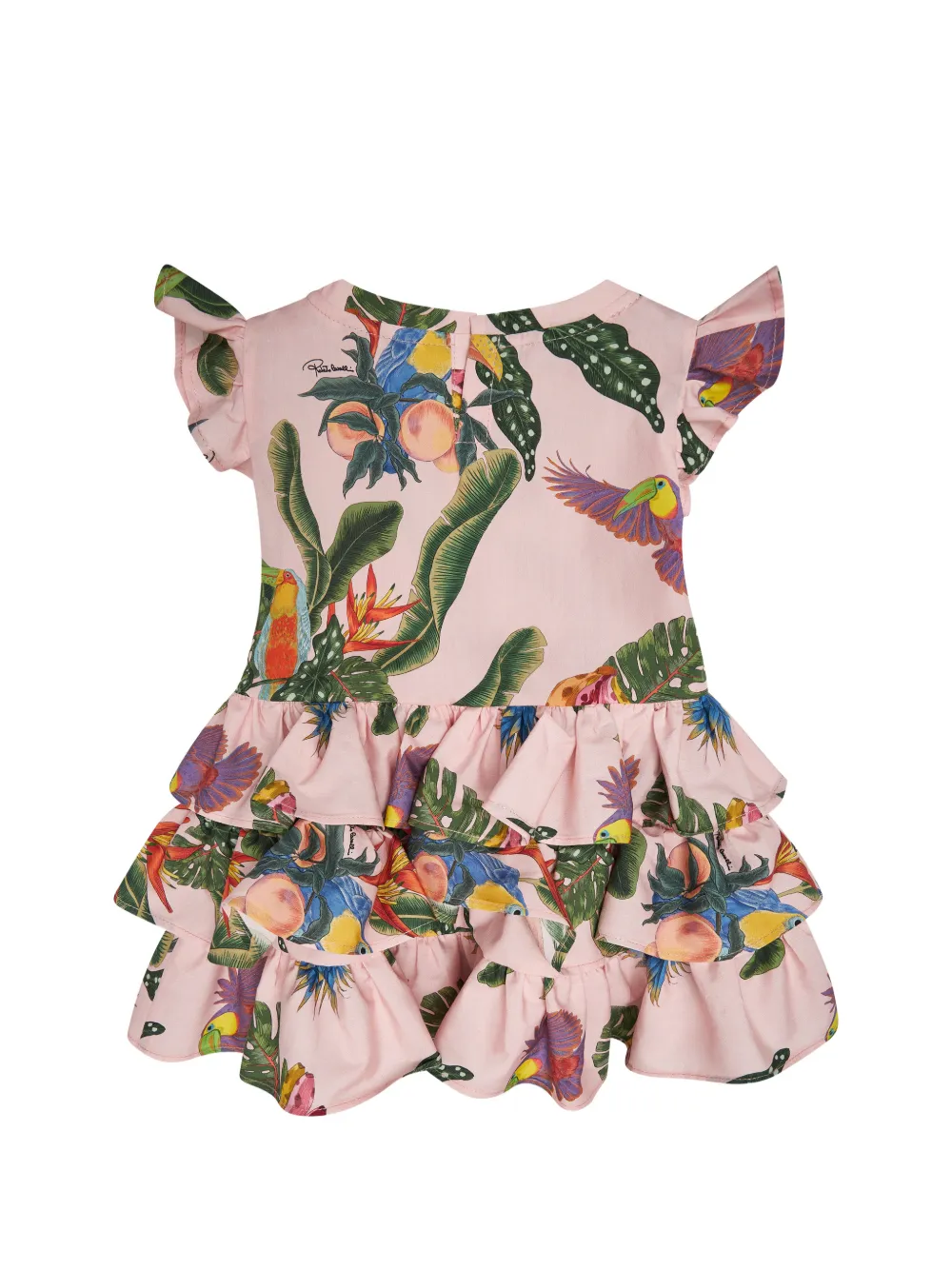 Roberto Cavalli Junior Jurk met print en ruches Roze