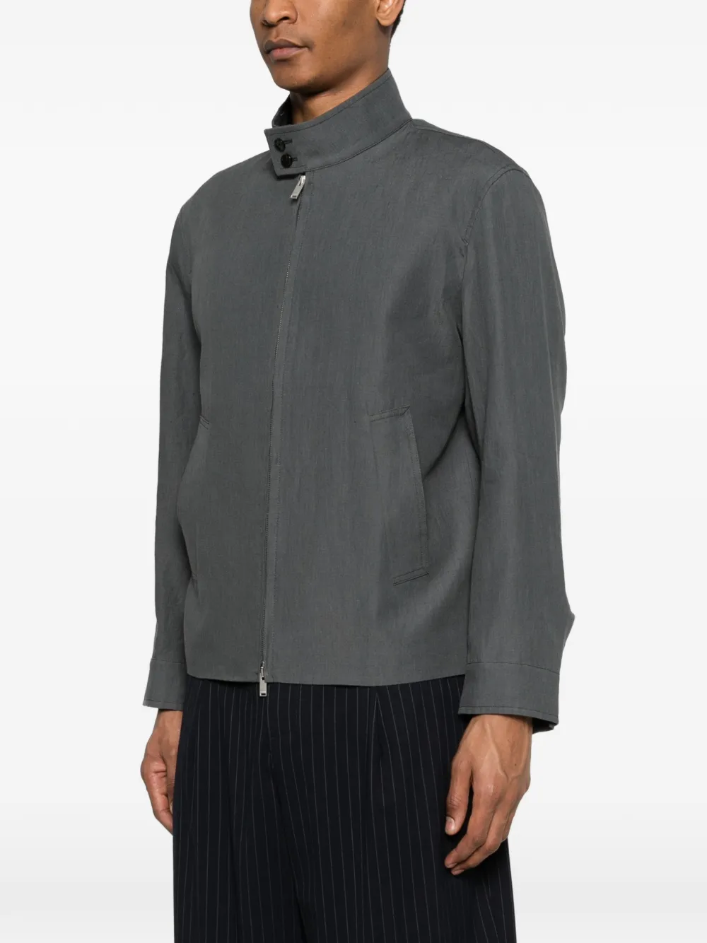  Lardini Zip Collar Jacket - Grey 