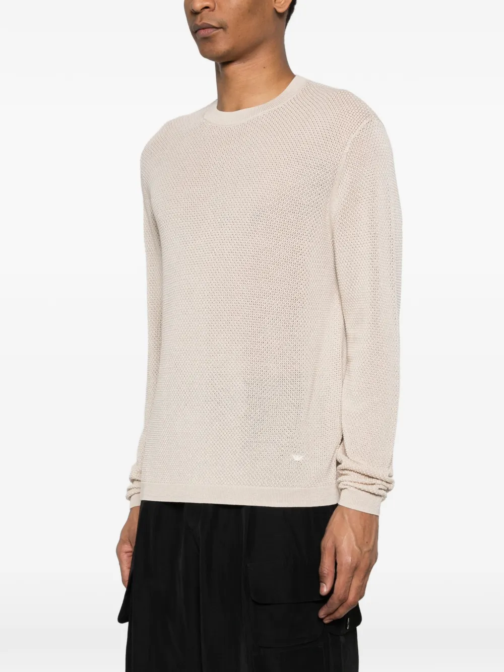 Emporio Armani Trui met ronde hals Beige