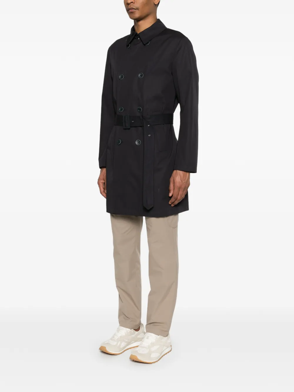 Herno Trenchcoat met dubbele rij knopen Blauw