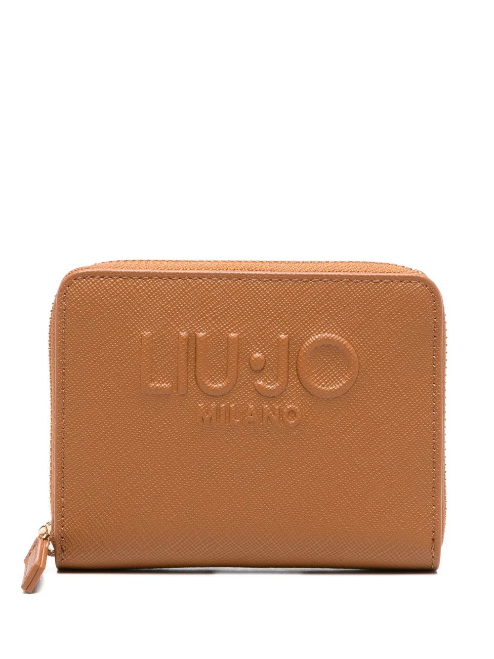 LIU JO logo zip wallet - Marrone