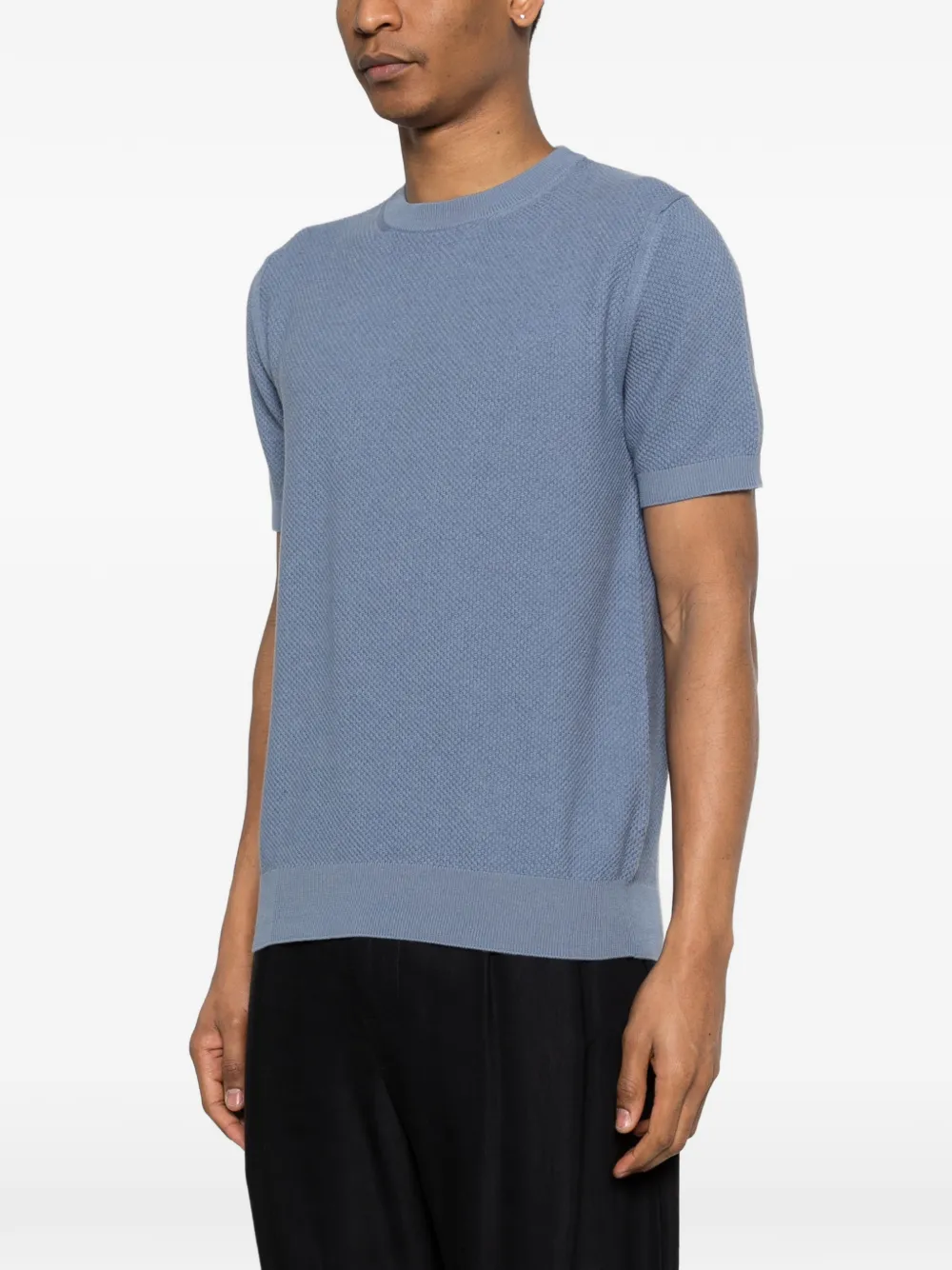 Canali T-shirt met ronde hals Blauw