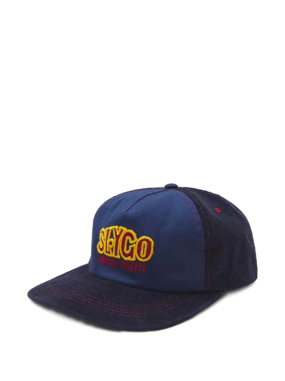 Nicholas Daley Slygo Embroidered Corduroy Cap In Blue