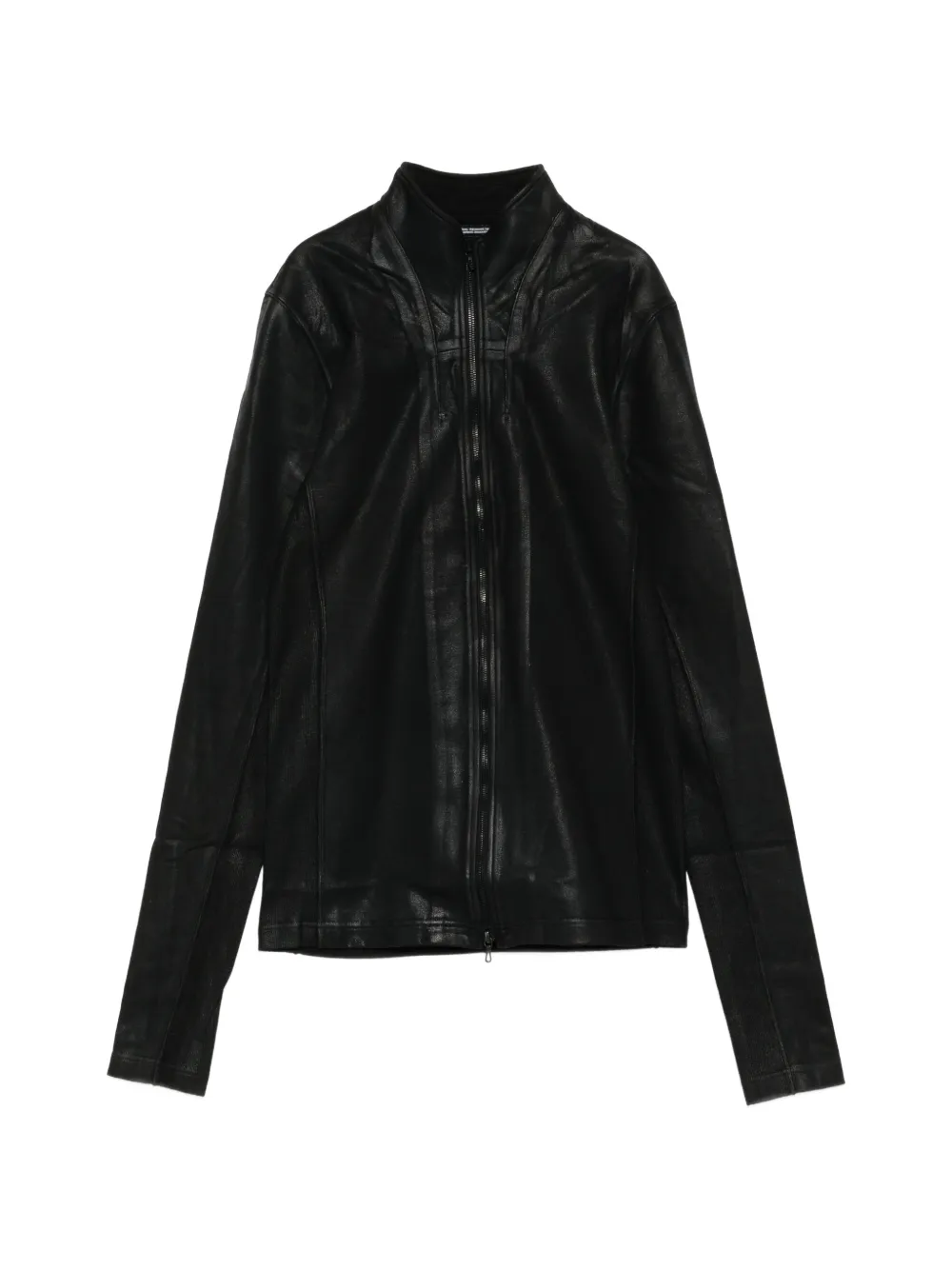 Julius zip- front stand- collar jacket - Nero