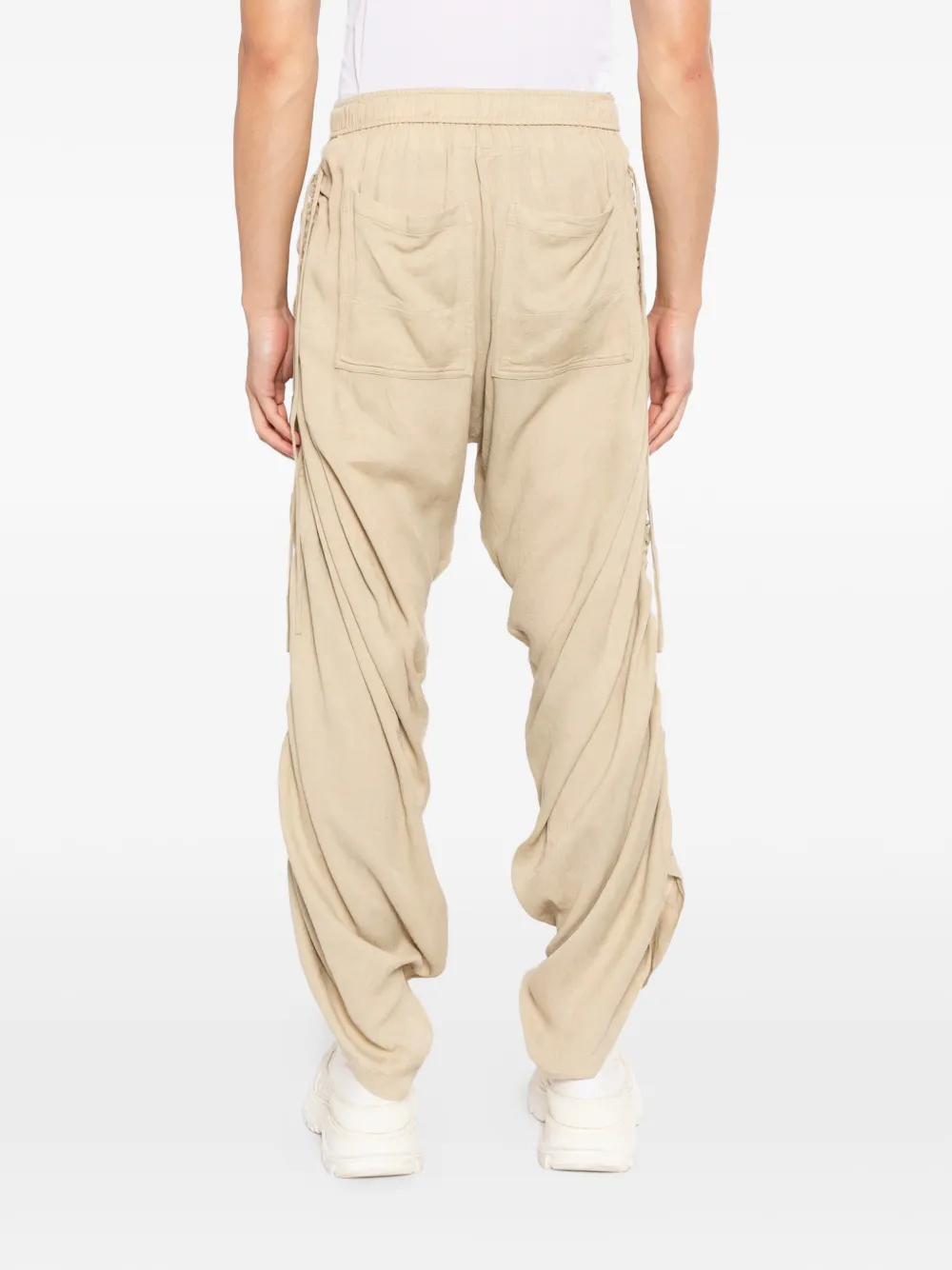 Julius Gesmockte broek met trekkoord Beige