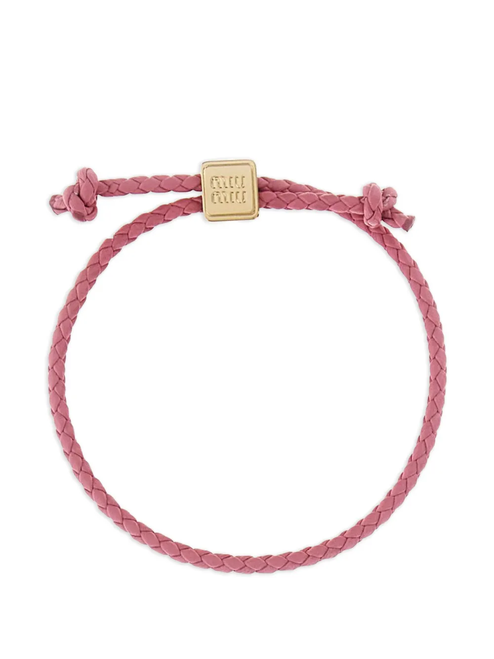 Miu Miu Begonia braided leather bracelet - Rosa