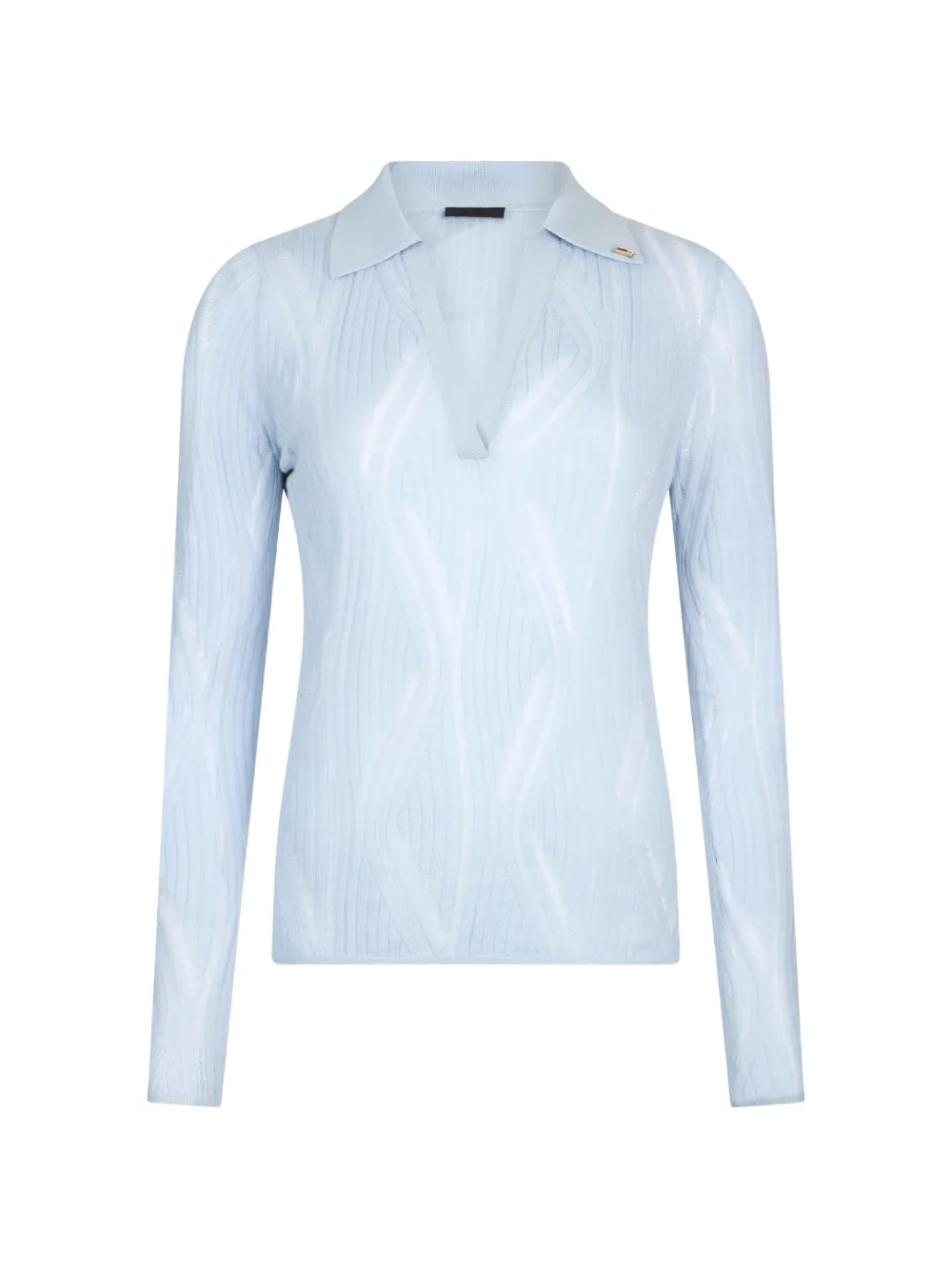 LIU JO V-neck ribbed top - Blu