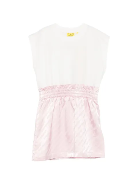 Off-White Kids ruffled logo-pattern dress