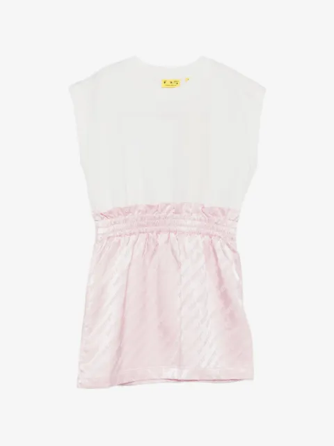Off-White Kids ruffled logo-pattern dress