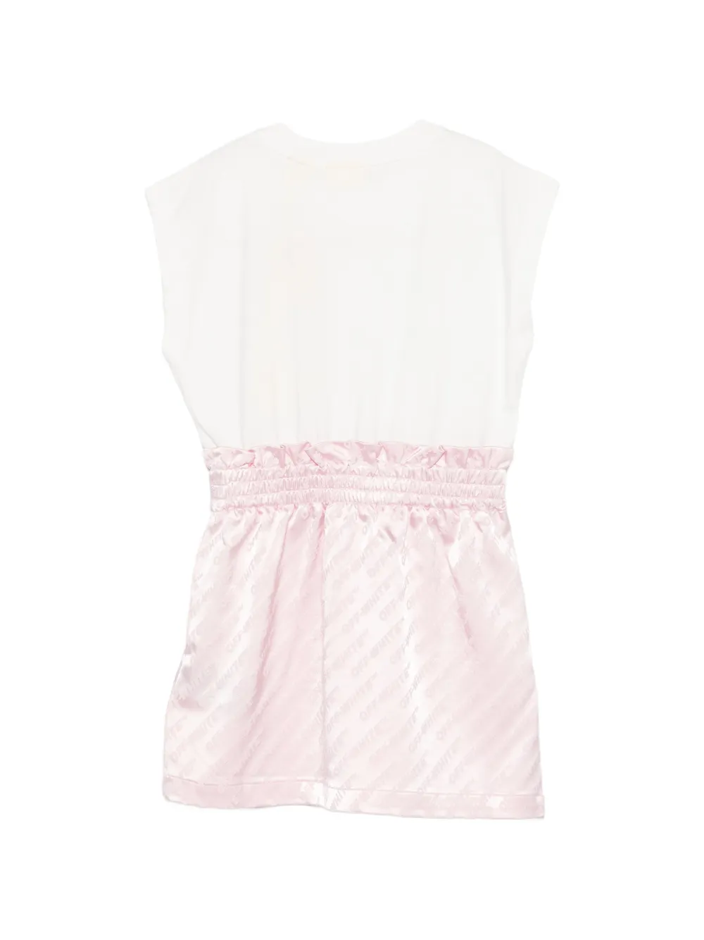 Off-White Kids Jurk met ruches en logopatroon Wit