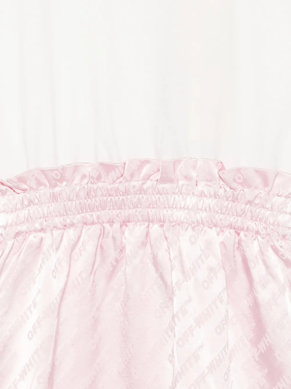 Off-White Kids Jurk met ruches en logopatroon Wit