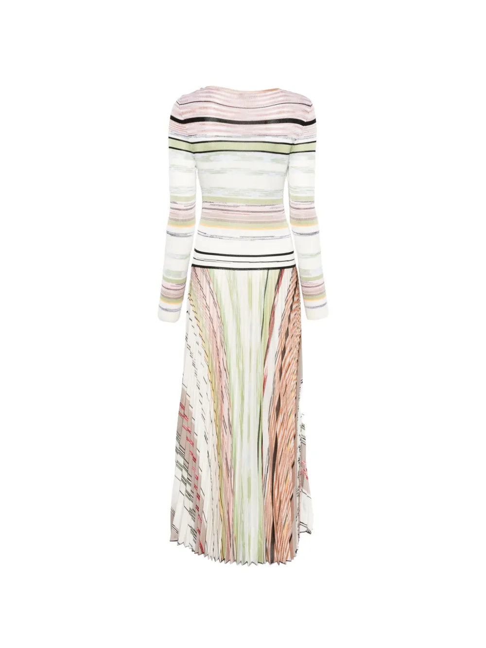 Missoni Gestreepte geplooide maxi-jurk Beige