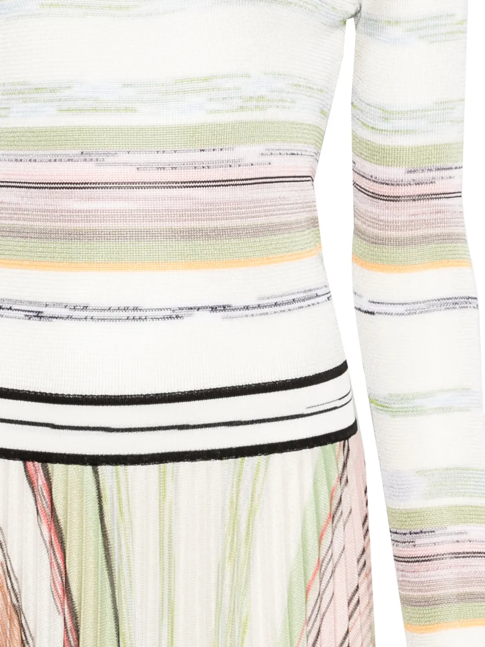 Missoni Gestreepte geplooide maxi-jurk Beige