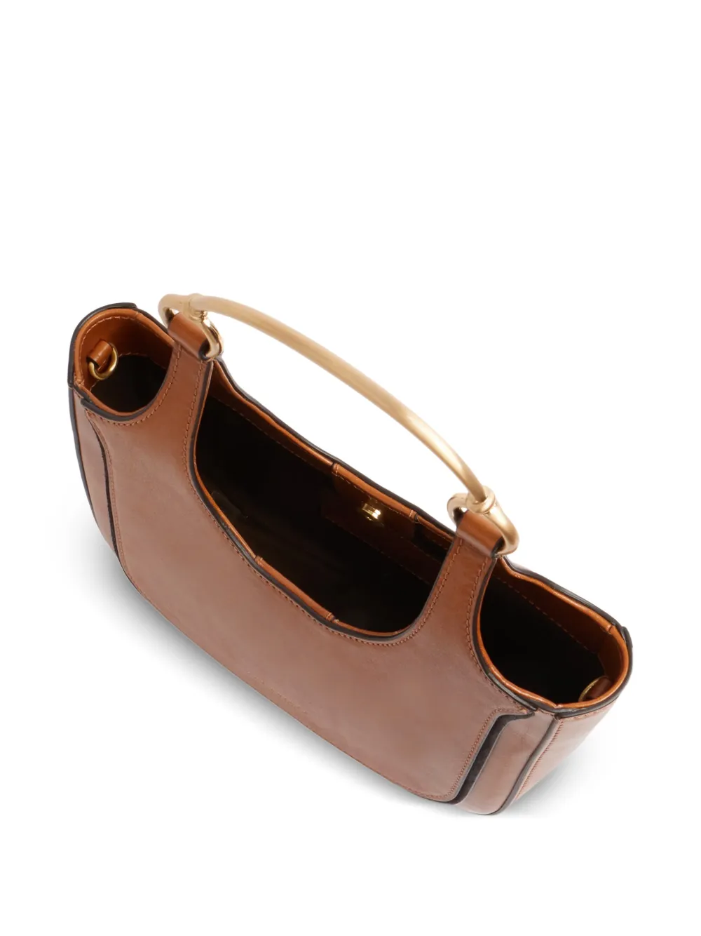 The Bridge Leren mini-tas met handvat Bruin