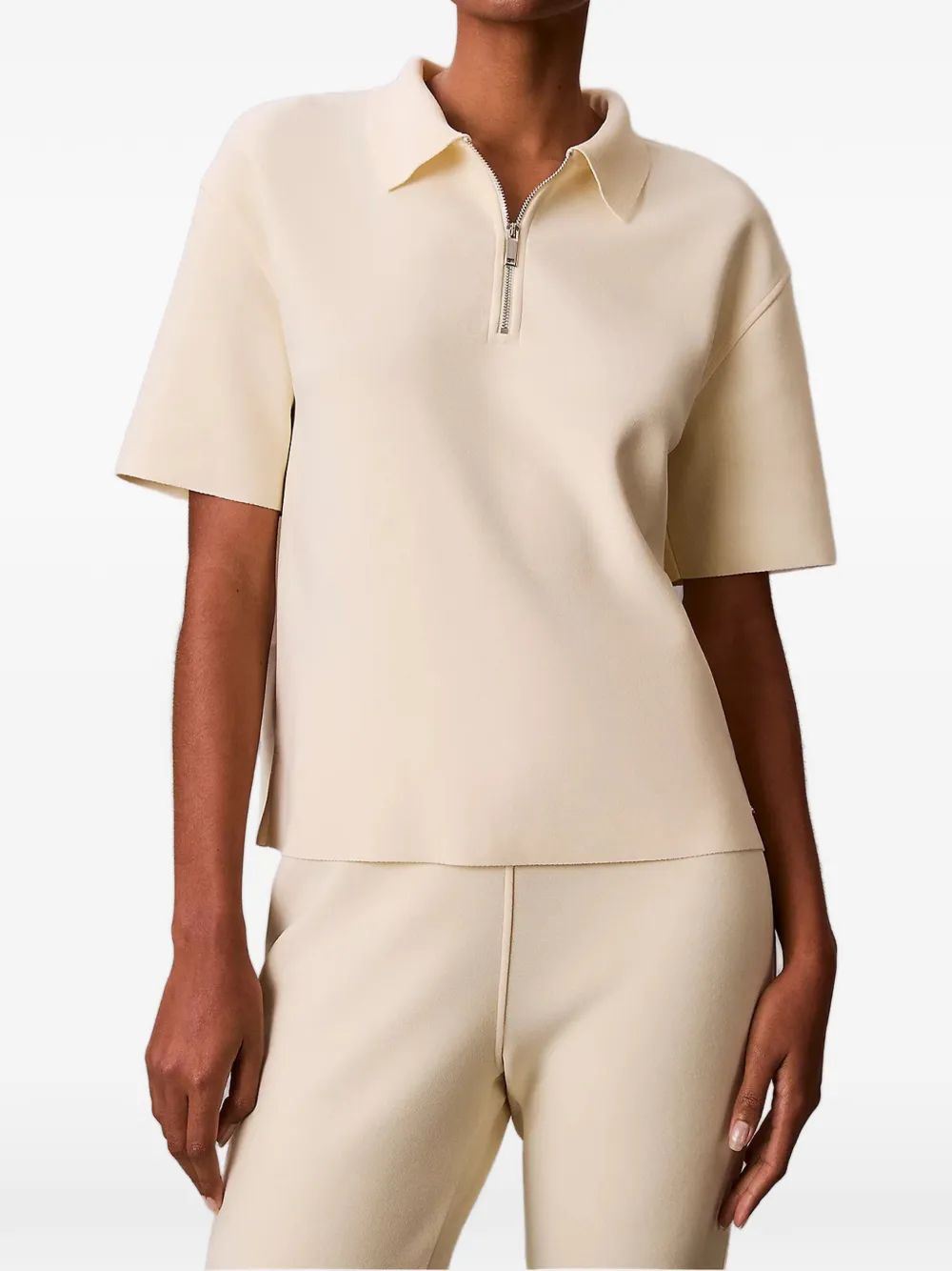 Calvin Klein zip front polo shirt - Toni neutri
