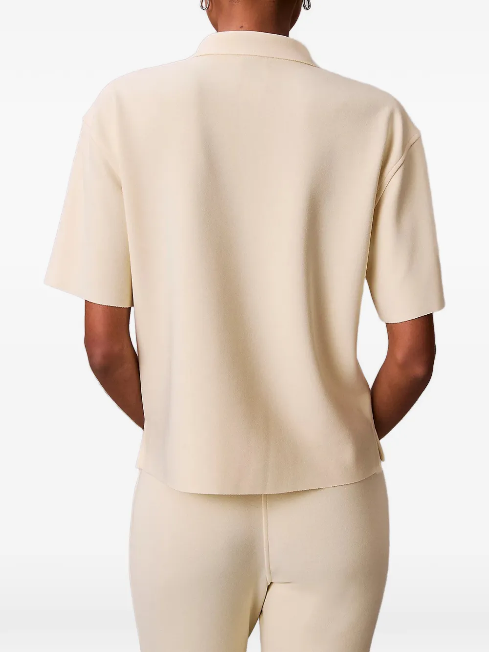  Calvin Klein Zip Front Polo Shirt - Neutrals 