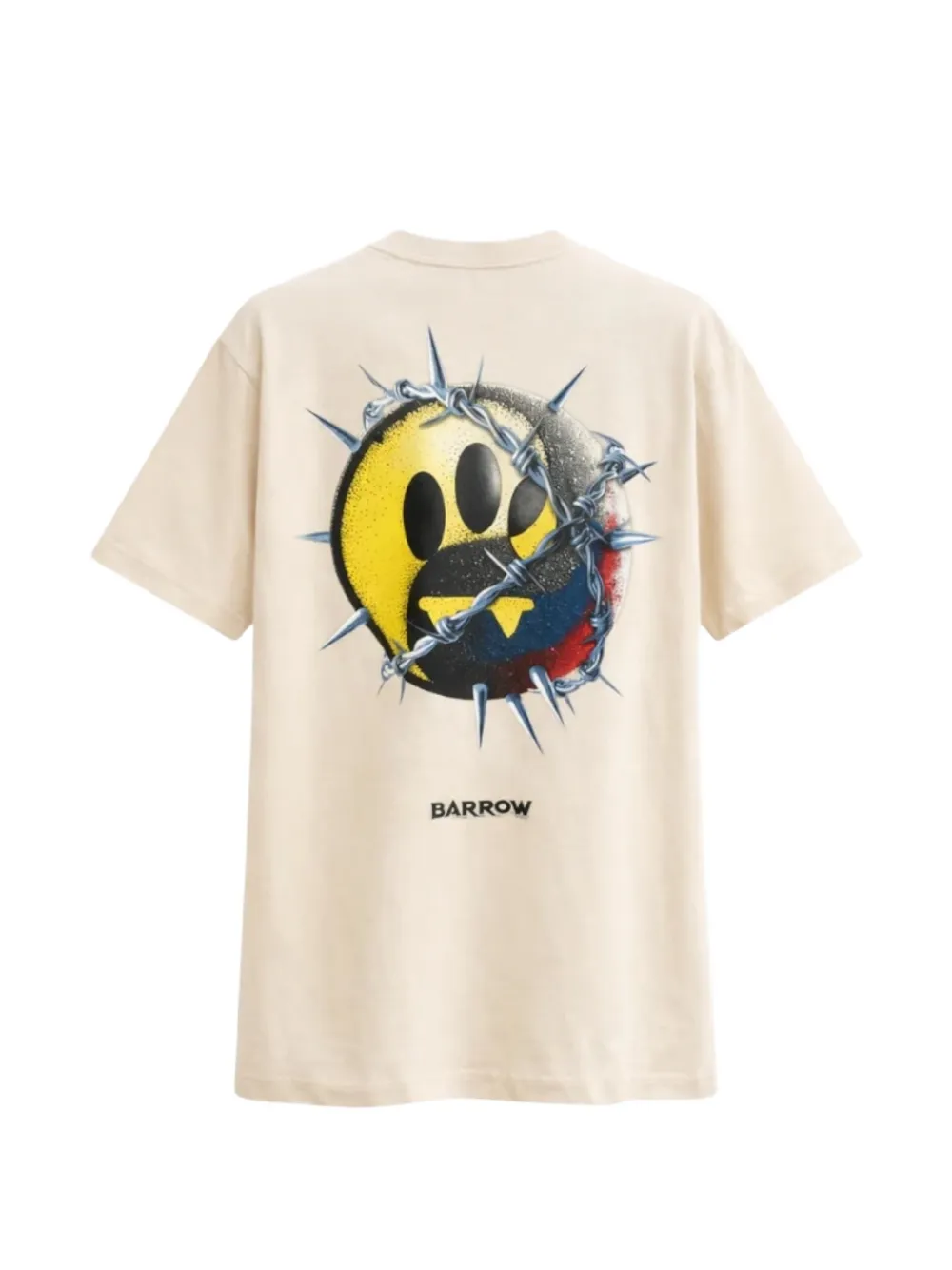 BARROW T-shirt met prikkeldraad Beige