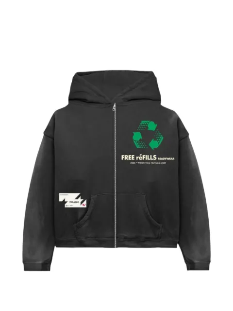 Free Refills logo zip-up hoodie