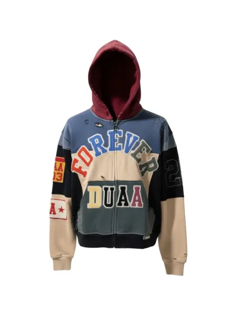 duaa patchwork appliqué hoodie