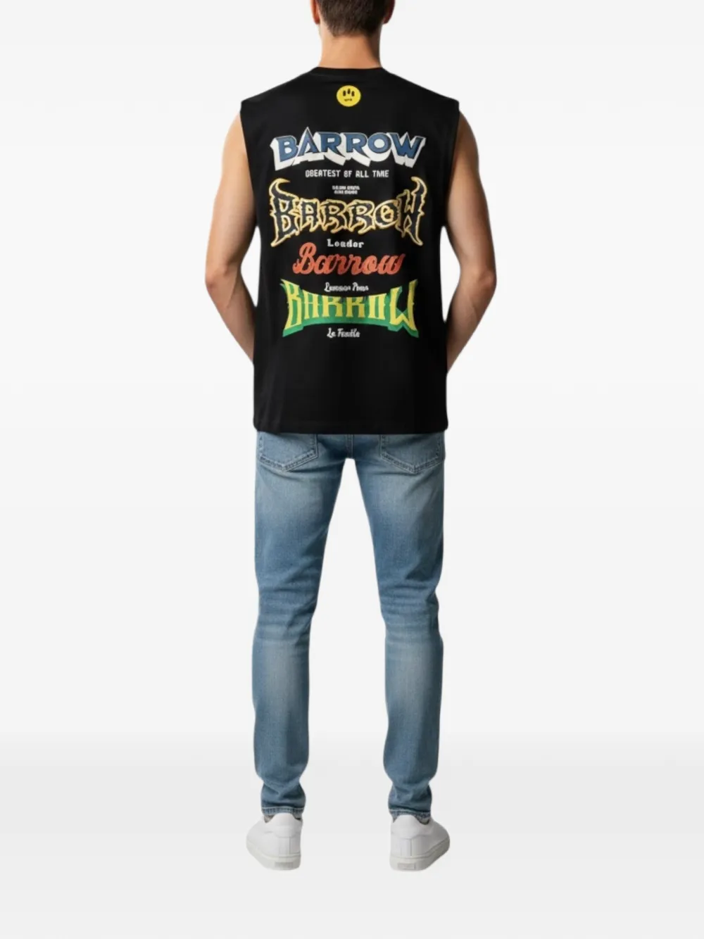 BARROW Mouwloos T-shirt met grafische print Zwart