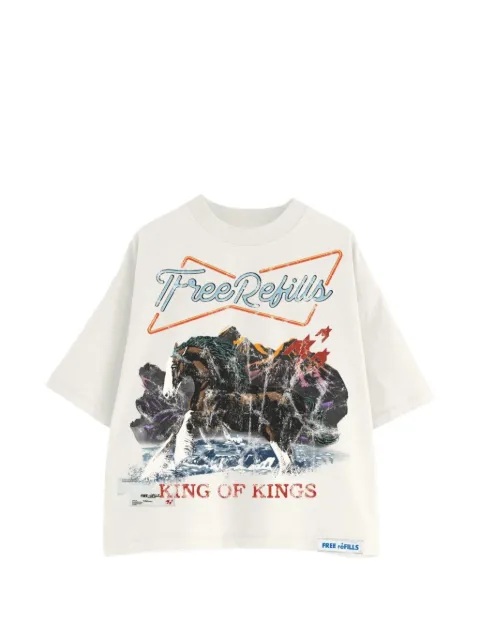 Free Refills logo graphic T-shirt